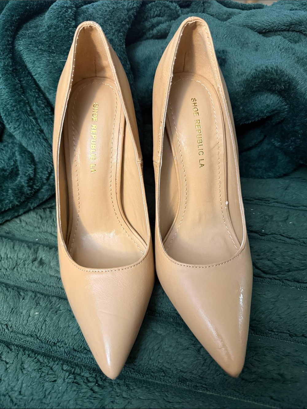 Shoe Republic LA Beige Pointed Toe Pumps